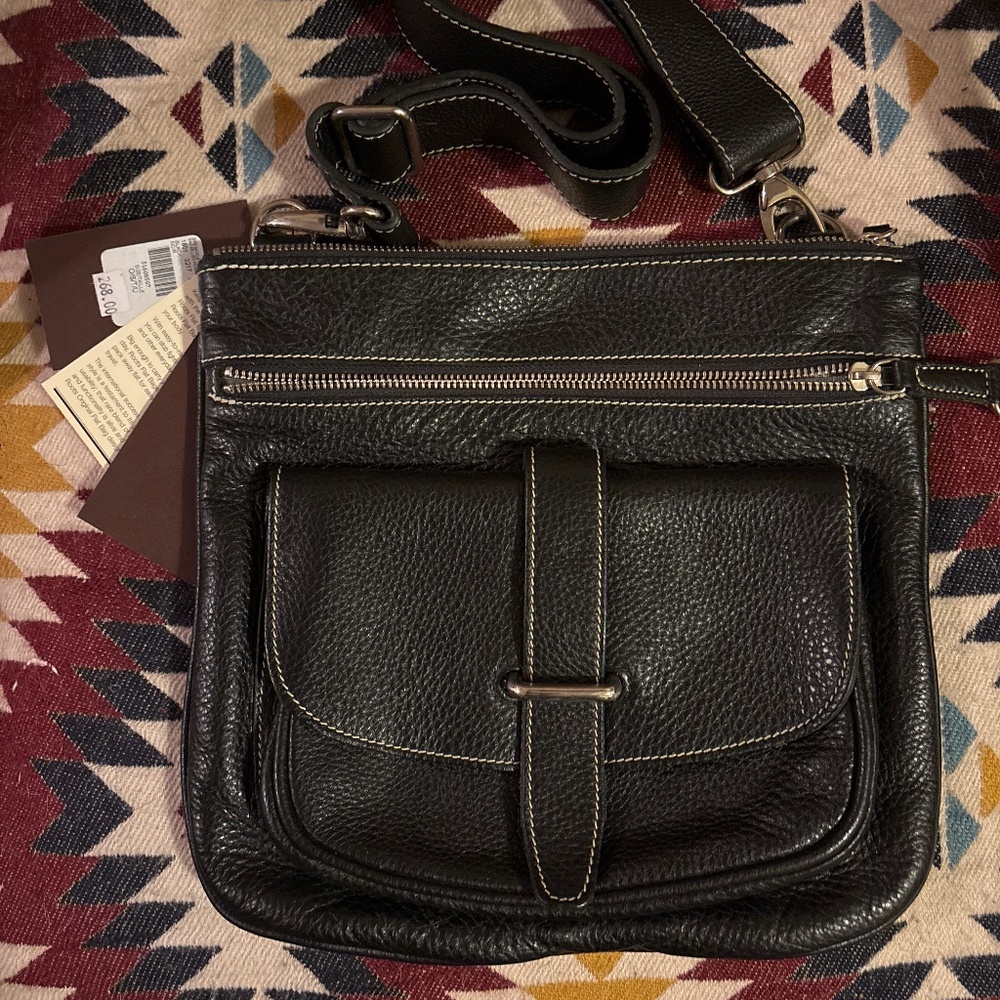 Roots side saddle crossbody